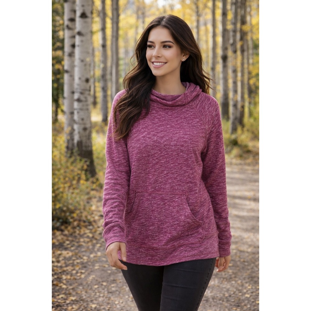 MARMOT Heather Purple Light Hoodie Cowl Neck Sz L Gorpcore Granola Outdoorsy